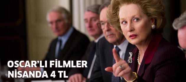 Oscar’lı filmler Nisan’da 4 TL